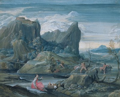Landscape with Bathers by Agostino Carracci